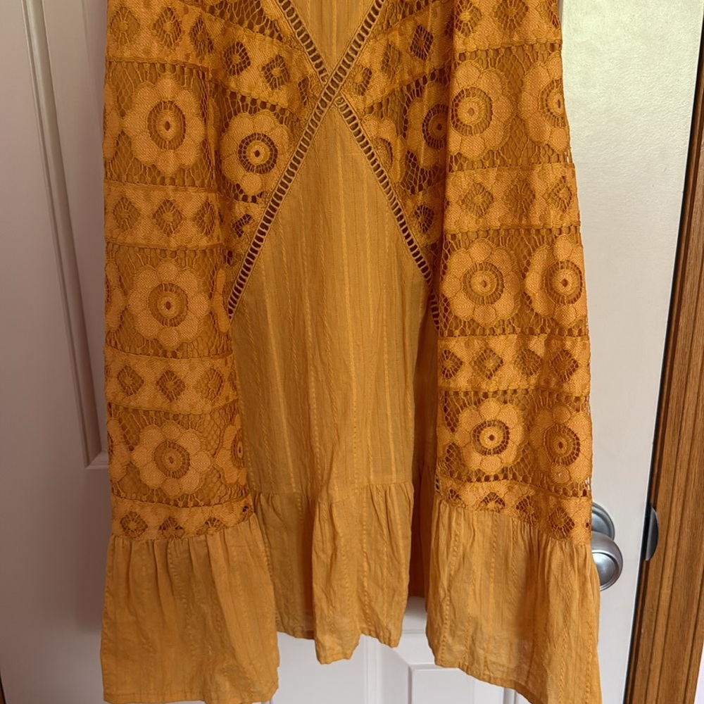 ASOS Mustard Yellow Cotton Dress - Picture 4 of 9